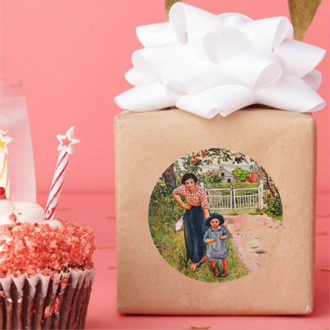 Adesivo Redondo Larsson - Diga um belo "Como você faz" ao seu tio (Festa)