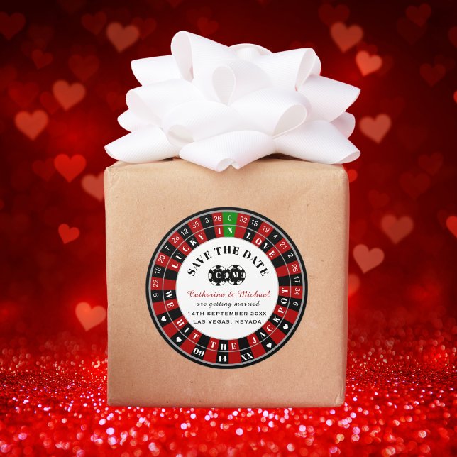 Adesivo Redondo Las Vegas Casino Roulette Wheel Salvar A Data (Criador carregado)