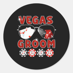 Adesivo Redondo Las Vegas Groom Wede Tee Bachelor Party Stag Ni