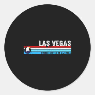 Adesivo Redondo Las Vegas Nevada Est 1905 Vintage Clic Retro St T