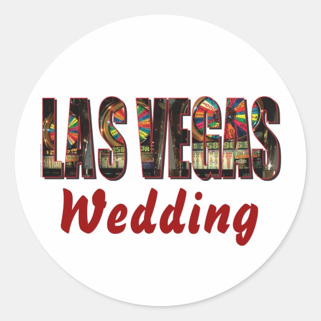 Adesivo Redondo Las Vegas Wedding (Frente)
