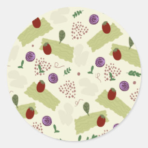 Adesivo Redondo Lasagna Soup Pizza Restaurante Queijo Espaguete