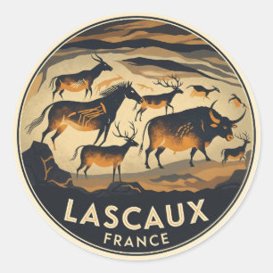 Adesivo Redondo Lascaux Cave Dordogne France Viagem