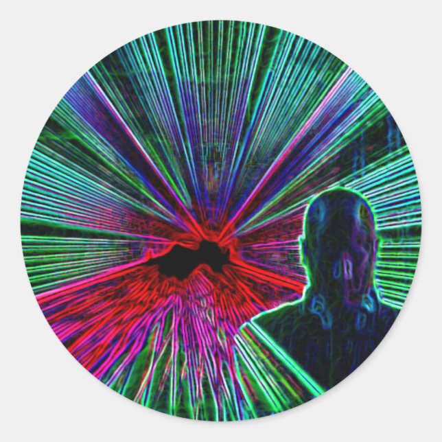 Adesivo Redondo Lasers nos autocolantes DJ (Frente)