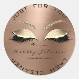 Adesivo Redondo Lash Cleaner de Lash Ouro Glitter Salon Branco