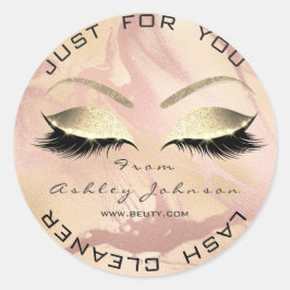 Adesivo Redondo Lash Cleaner Dourado do Salão de Bela Branca