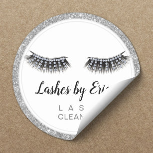 Adesivo Redondo Lash Cleaner Eyelash Extensões Silver Glitter