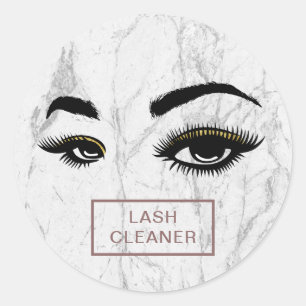 Adesivo Redondo Lash Cleaner Modern White Marble