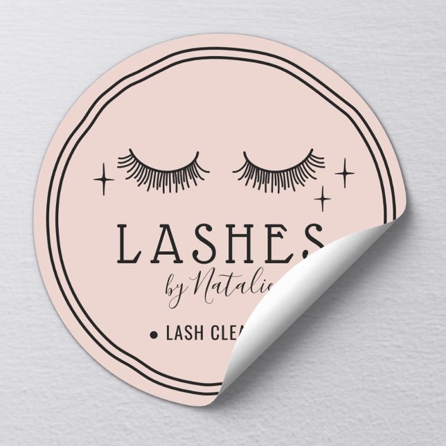 Adesivo Redondo Lash Extensões Eyelash Cute Limpa Lash Rosa (Criador carregado)