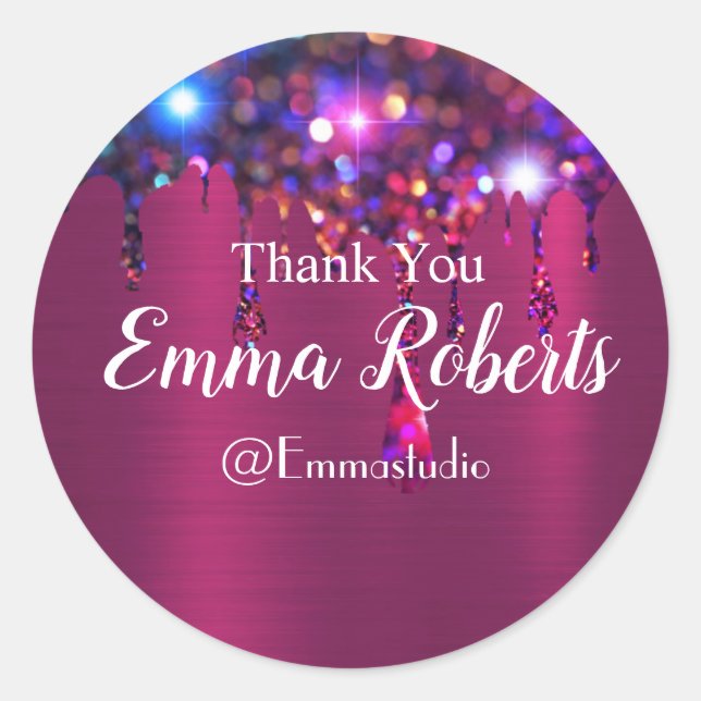 Adesivo Redondo Lashes Extension Makeup Artist Rosa Classic Dourad (Frente)