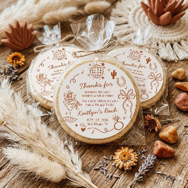 Adesivo Redondo Last Rodeo Disco Cowgirl Bachelorette Party Favor