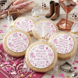 Adesivo Redondo Last Rodeo Disco Cowgirl Bachelorette Party Favor