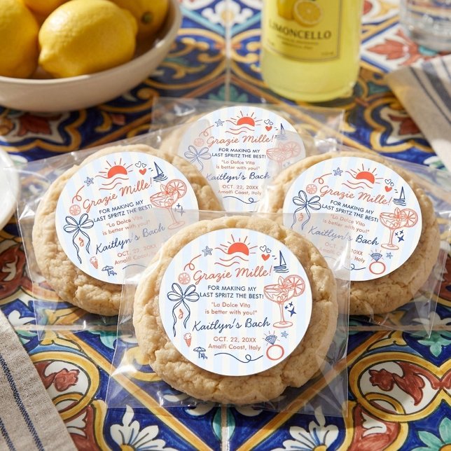 Adesivo Redondo Last Spritz Amalfi Coast Bachelorette Party Favor (Criador carregado)