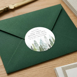 Adesivo Redondo Last Trail Pine Forest Camping Bachelorette Party