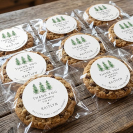 Adesivo Redondo Last Trail Pine Forest Camping Bachelorette Party