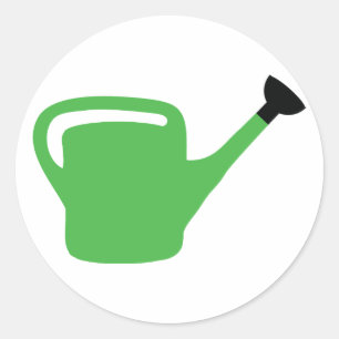 Adesivo Redondo lata molhando do jardineiro verde