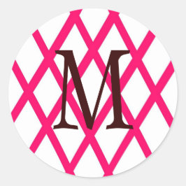 Adesivo Redondo Latice Moderno Monograma a Rosa