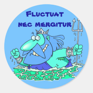 Adesivo Redondo Latim: Fluctuat nec mergitur