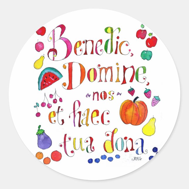 Adesivo Redondo Latim Gratidão oração Orador - Abençoe-nos Senhor (Frente)