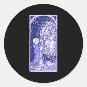 Adesivo Redondo Latim Nossa Senhora Da Inspeção De Rosary Marian J