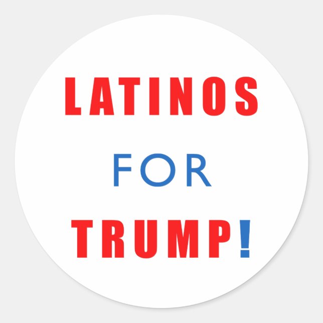 Adesivo Redondo Latinos para Donald Trump (Frente)