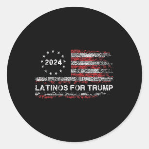 Adesivo Redondo Latinos Para Trump 2024 - Presidente Eleitoral Tru