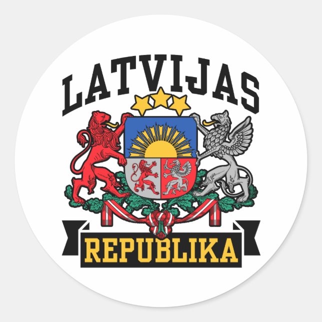 Adesivo Redondo Latvijas República (Frente)