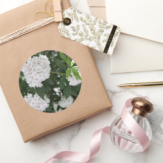 Adesivo Redondo Laurel Bonito White Mountain Stickers (Presentear)