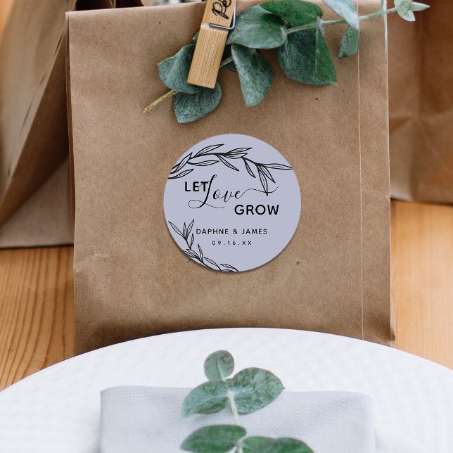 Adesivo Redondo Laurel Deixa O Amor Crescer Casamento (Criador carregado)