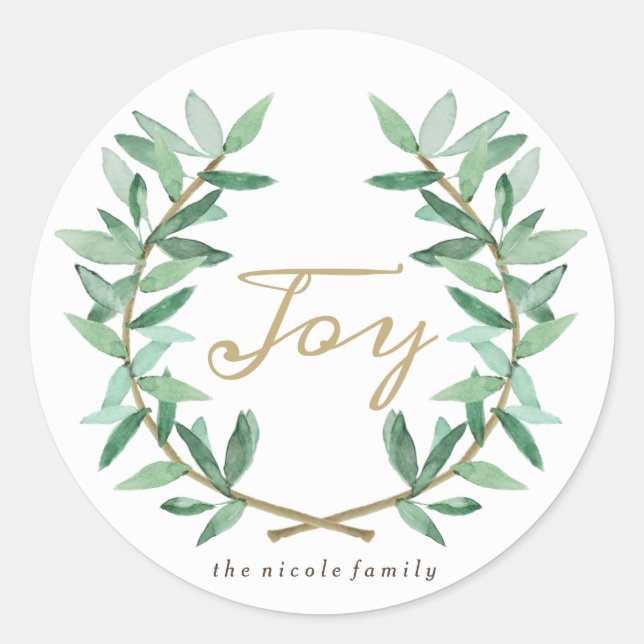 Adesivo Redondo Laurel Olive Leaf (Frente)
