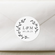 Laurel Wreath Wedding Monograma