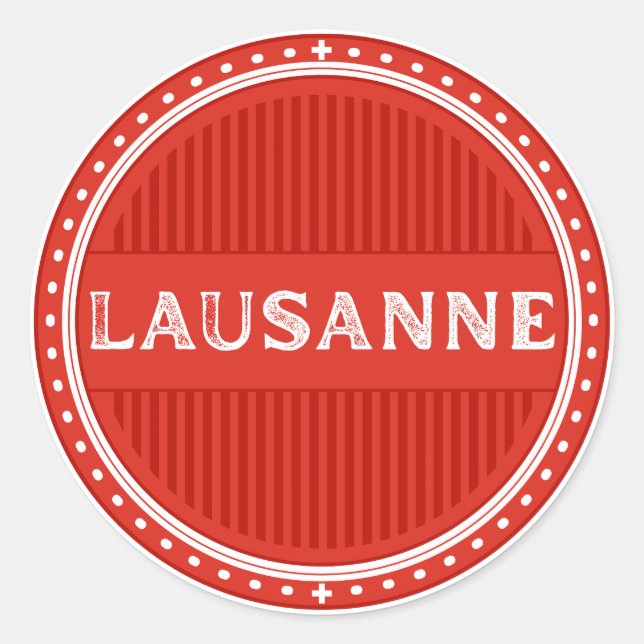 Adesivo Redondo Lausanne City Pride Emblem – Swiss Identity (Frente)