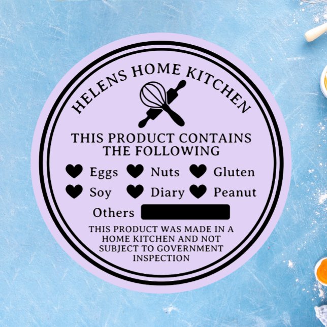 Adesivo Redondo Lavanda Alergia Comida Alergia Alergia Vinheta red (Criador carregado)