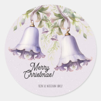 Adesivo Redondo Lavanda Aquarela de Natal