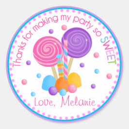 Adesivo Redondo Lavanda Azul Claro Compro Doce Aniversário