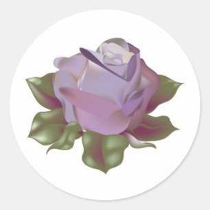 Adesivo Redondo Lavanda com Folhas