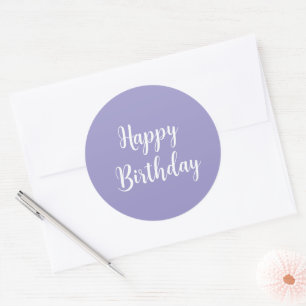 Adesivo Redondo Lavanda de aniversário feliz Trendência personaliz