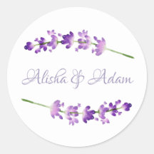 Lavanda de Aquarela com Seal de Casamento