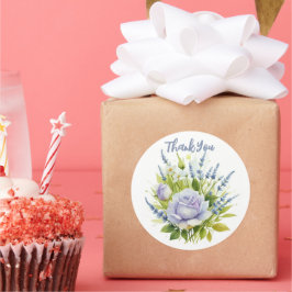 Adesivo Redondo Lavanda de aquarelas Flores selvagens