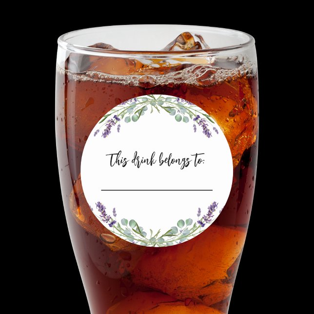 Adesivo Redondo Lavanda de casamento que esta bebida pertence (Criador carregado)