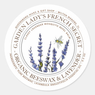 Adesivo Redondo Lavanda de cera de abelhas Bar de repelente de mos