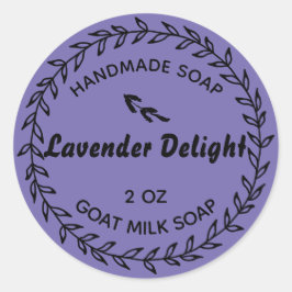 Adesivo Redondo Lavanda de terra russa de sabão caseiro