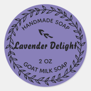 Adesivo Redondo Lavanda de terra russa de sabão caseiro