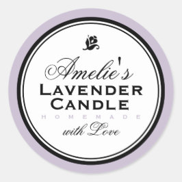 ADESIVO REDONDO LAVANDA DE VINTAGEM MODERNA | VINHETA PERSONALIZAD