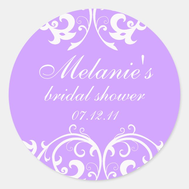 Adesivo Redondo Lavanda e Chá de panela branco do Damasco (Frente)