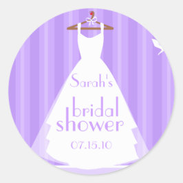 Adesivo Redondo Lavanda e Chá de panela de vestido branco