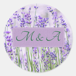 Adesivo Redondo Lavanda Fields Wedding Round Classker