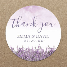 Lavanda Floral Elegante Casamento Obrigado