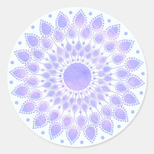 Adesivo Redondo Lavanda Lotus Floral Mandala