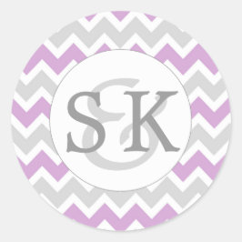 Adesivo Redondo Lavanda Monograma Vedantes de envelopes de casamen